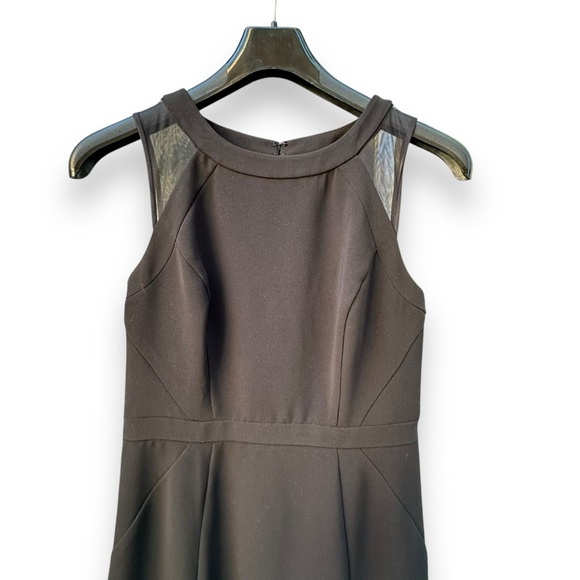 White House Black Market Black Mesh Cutout Cocktail or Formal Sheath Dress Sz 4 - Picture 6 of 11